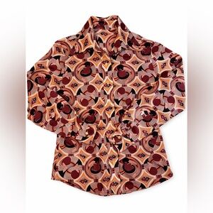 70s Groovy Wire Collar Shirt Purple Boho